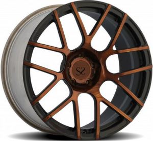 Czarny z brązowym kutym magnezowym kołem