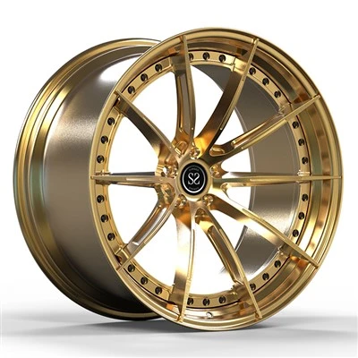 Corvette C7 Brązowa szczotkowana tarcza i lufa 19x9,5 i 20x11 Niestandardowe 2-częściowe kute felgi