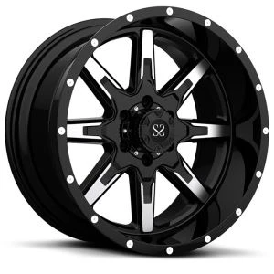 Gloss Black Machined Face 1-PC 8-szprychowa głęboka warga Nowy styl Heavy Duty Kute koła do ciężarówki