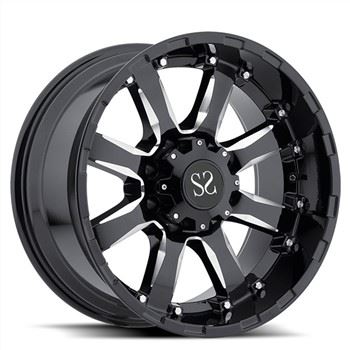 SSBR1016 20 22 24 cale Niestandardowy PCD 5 X 127 6 X 139,7 5 X 150 6 X135 Czarne okno frezujące Kute 4 X 4 felgi do Forda Rangera