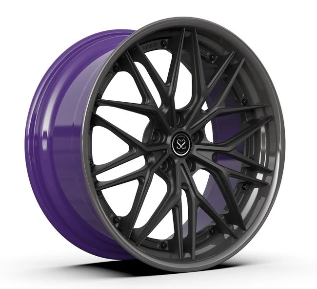 Kute koła monoblokowe 5x112 do ciemnych, metalowych, polerowanych fioletowych felg BMW serii 5 20 cali